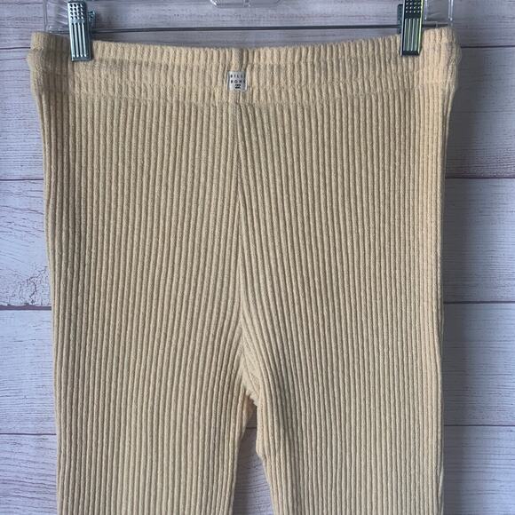 Billabong Yellow Ribbed Knit Pants High Waisted Drawstring Size Large - Picture 13 of 16